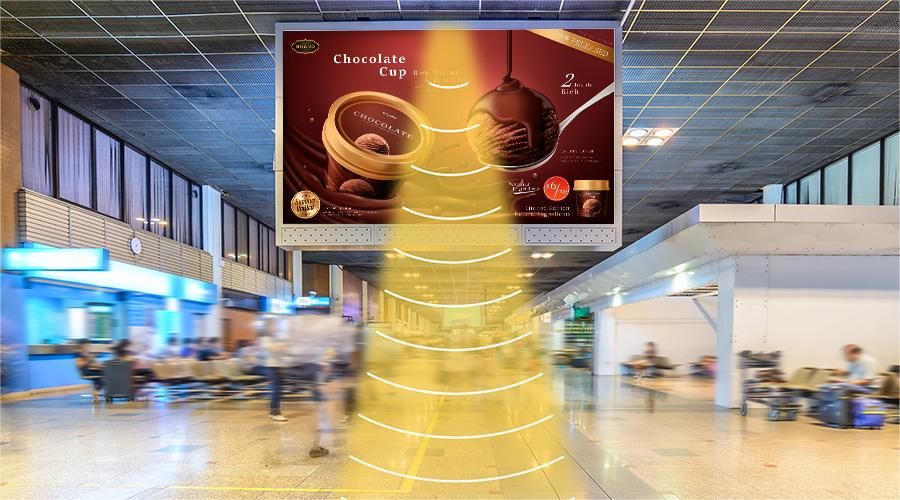 廣告數字標牌定向音響,定向發聲示意圖