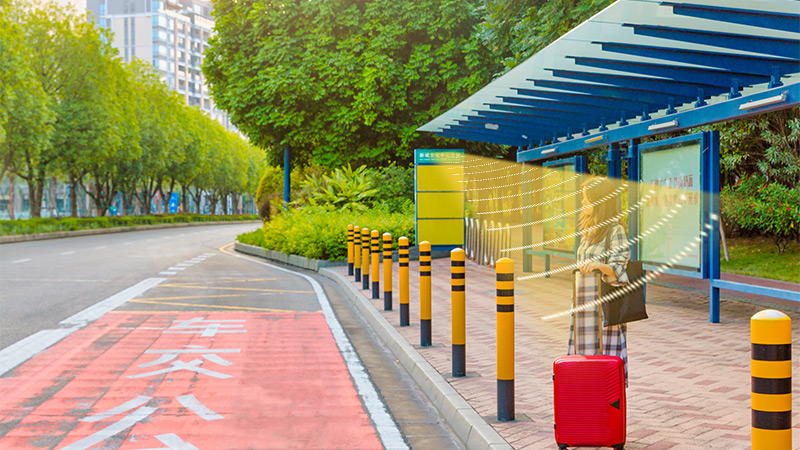 公交站臺集成定向音響,定向發(fā)聲示意圖